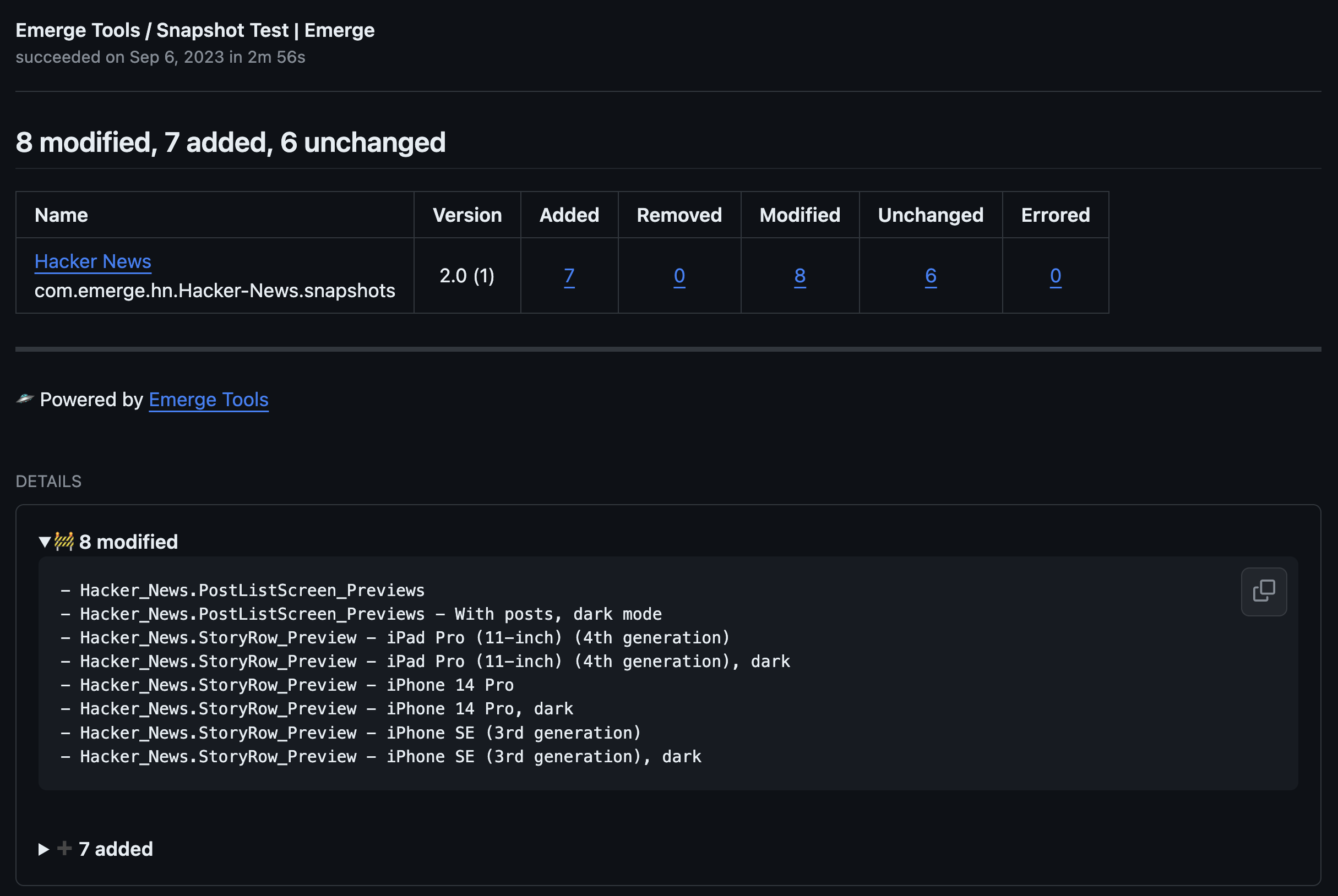 Snapshots status check